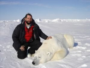 Dr. Andrew Derocher and Adult Polar Bear